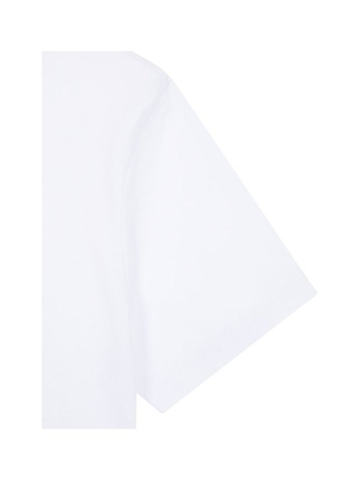 AX 여성 스팽글 로고 크루넥 티셔츠(A423130511)_화이트