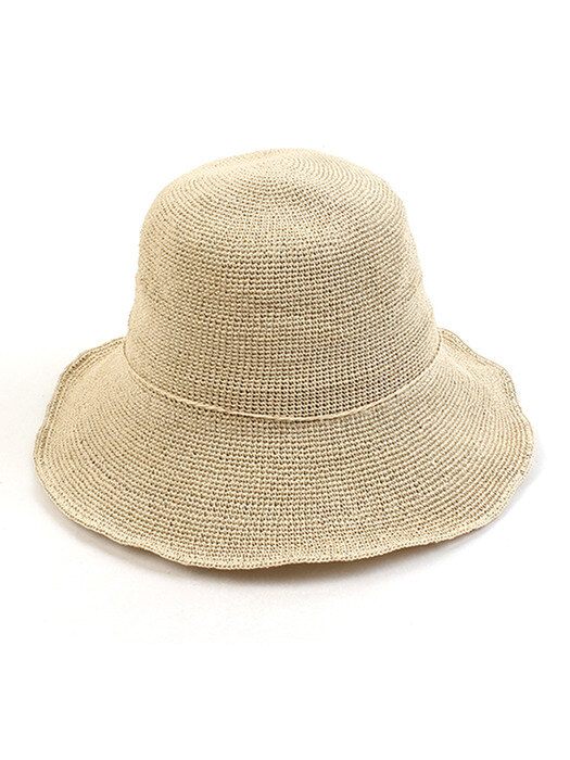 Beige Ribbon Wire Raffia Hat 라피아햇