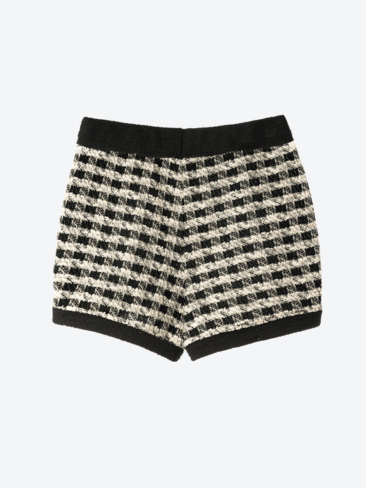 Gingham Boucle Knit Shorts(Black)_UTW-SC16 