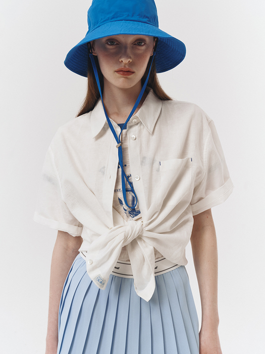 CROPPED LINEN SHIRT OFF WHITE_UDSH3B221OW