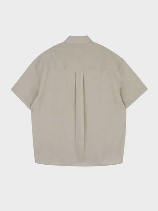 RELAXED FIT HALF SLEEVE SHIRT_BEIGE