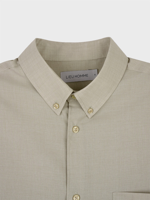 RELAXED FIT HALF SLEEVE SHIRT_BEIGE