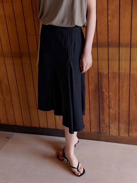 dear unbalance skirt-black