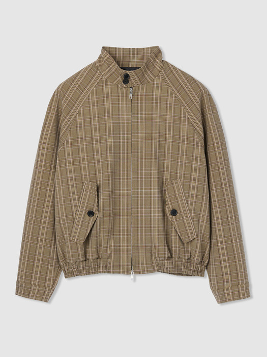 GLEN PLAID BARACUTA HARRINGTON JACKET(BEIGE)