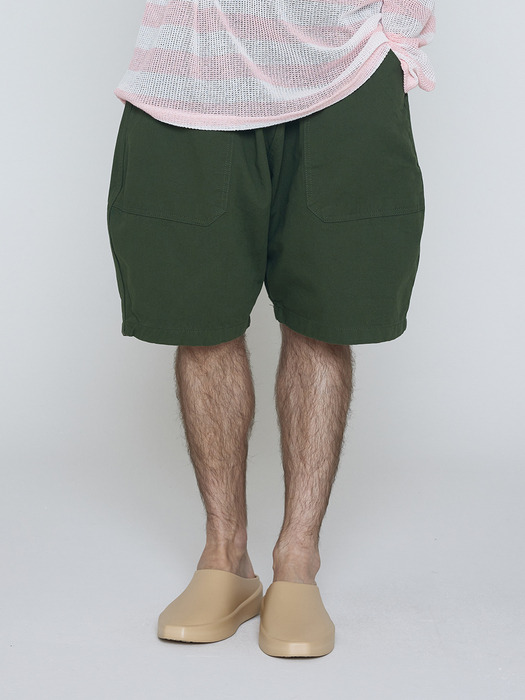 CB COTTON FATIGUE SHORTS (KHAKI)