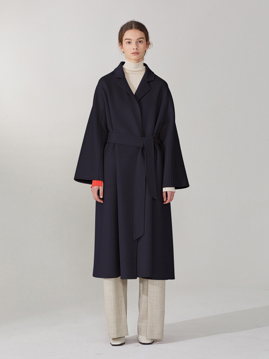 [캐시미어 30%] LE MUSEE_MAGOT Premium Cashmere-Blend Handmade Coat_Royal Navy