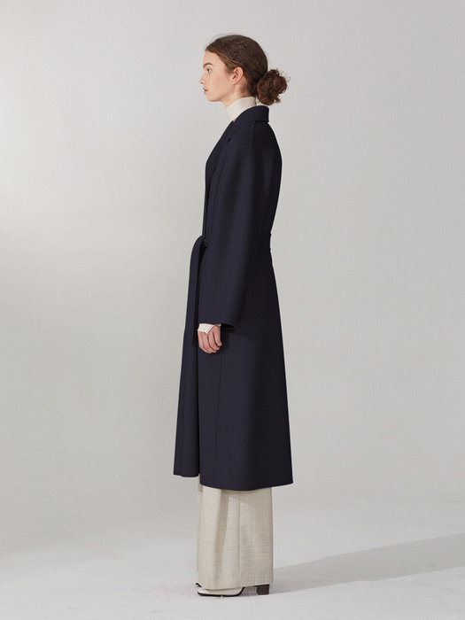 [캐시미어 30%] LE MUSEE_MAGOT Premium Cashmere-Blend Handmade Coat_Royal Navy