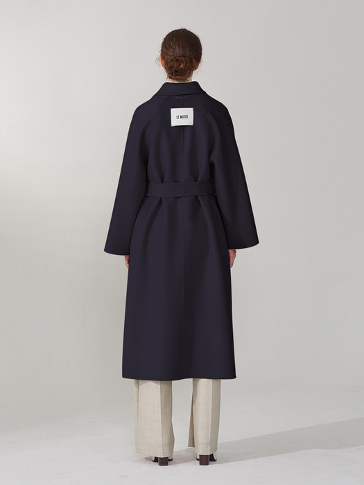 [캐시미어 30%] LE MUSEE_MAGOT Premium Cashmere-Blend Handmade Coat_Royal Navy