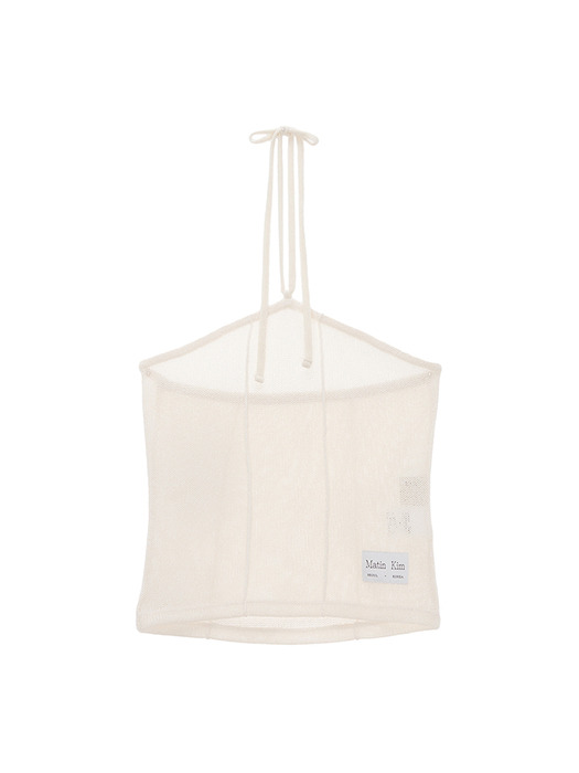 HALTER NECK TUBE TOP IN IVORY