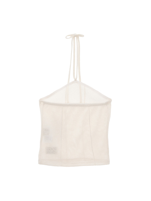 HALTER NECK TUBE TOP IN IVORY