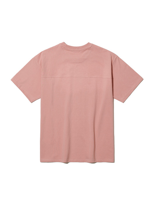 CUT HEAVY COTTON SEMI OVER S/S TEE PINK