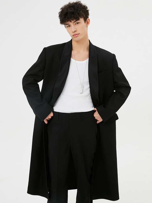 For men, Pluto Twill Tuxedo Coat / Black