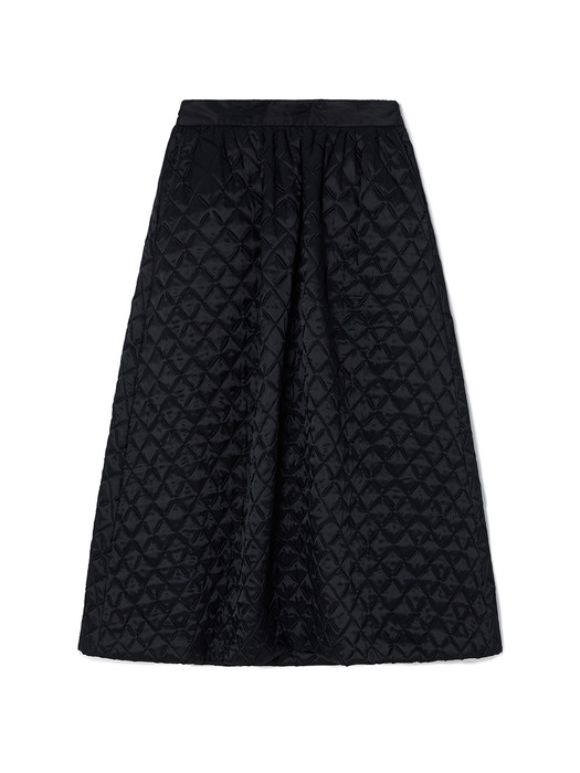 Argyle Quilting Full Skirt / Black