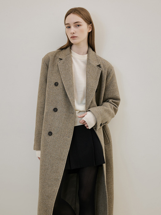 Wool Maxi Coat [Beige]