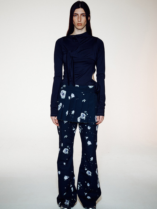 ☆韓国の人気☆【OPEN YY】☆FLOWER PLEATED LAYERED SKIR.T☆ ☆韓国の人気☆【OPEN YY】☆FLOWER PLEATED LAYERED SKIR.T