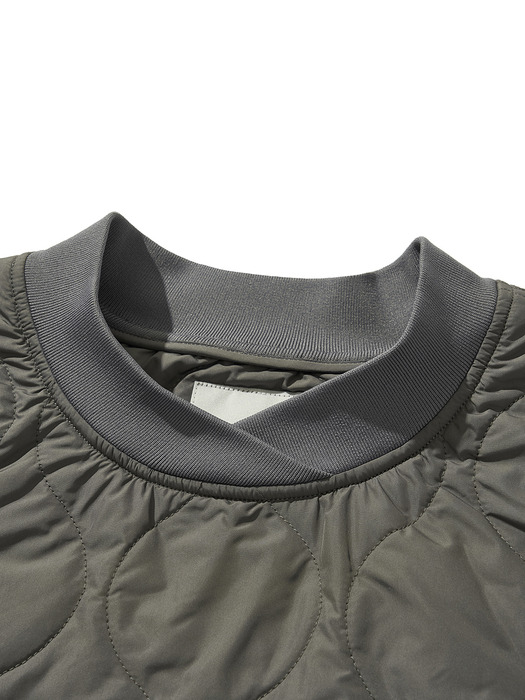 QUILTING PULL OVER JACKET / GRAY