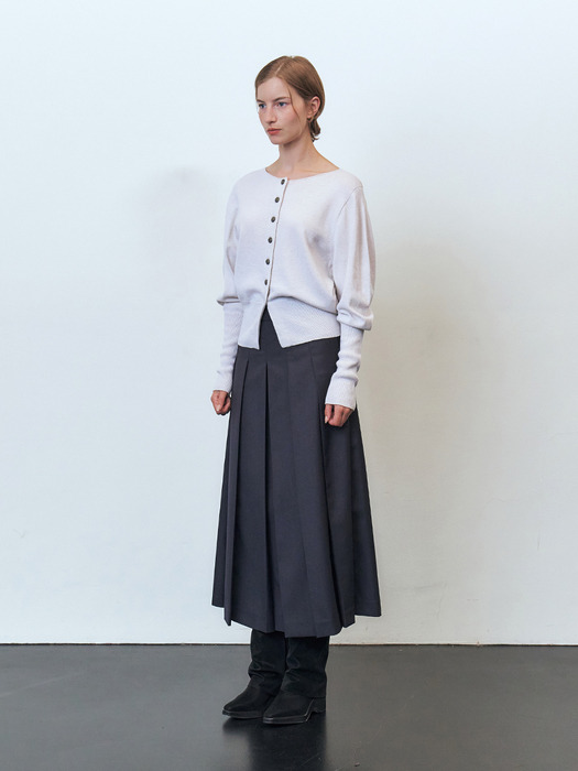 RTF PLEATED LONG SKIRT_2COLORS