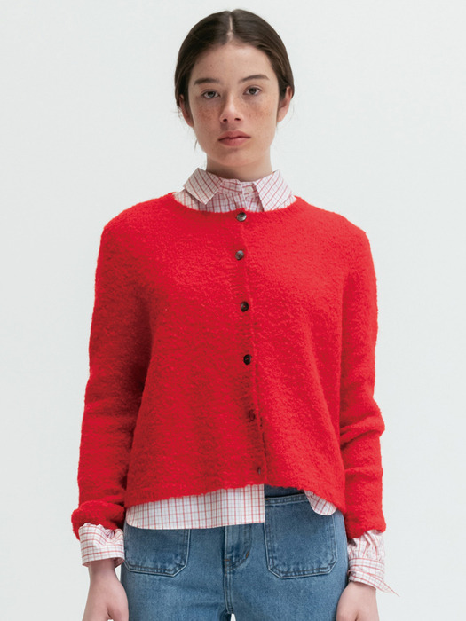 Via Cloud knit cardigan (Red)