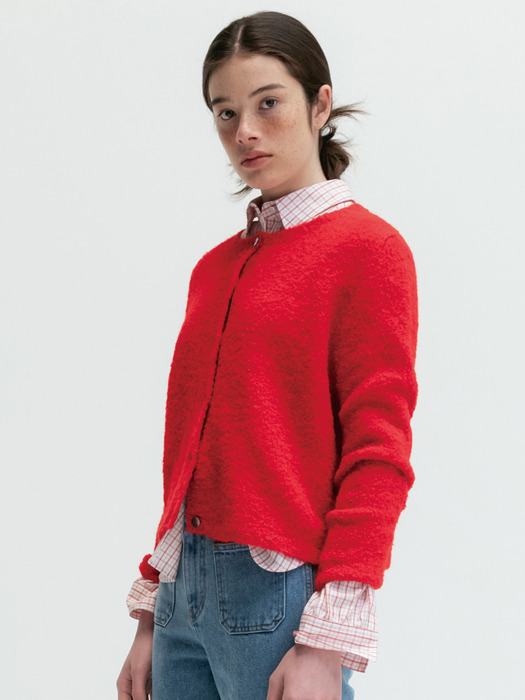 Via Cloud knit cardigan (Red)