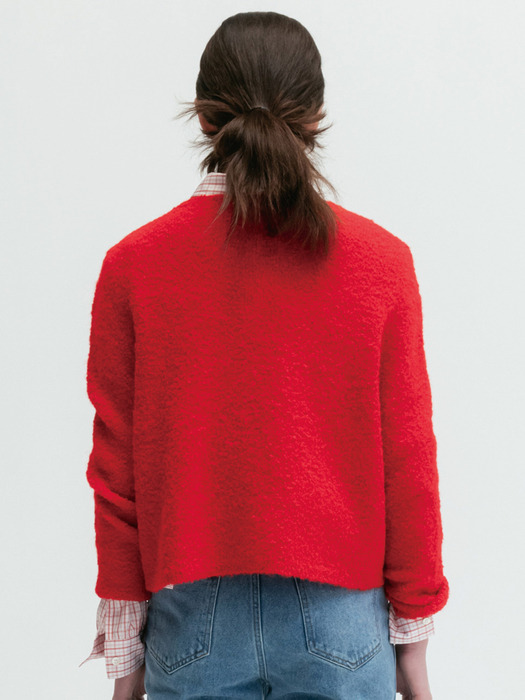 Via Cloud knit cardigan (Red)