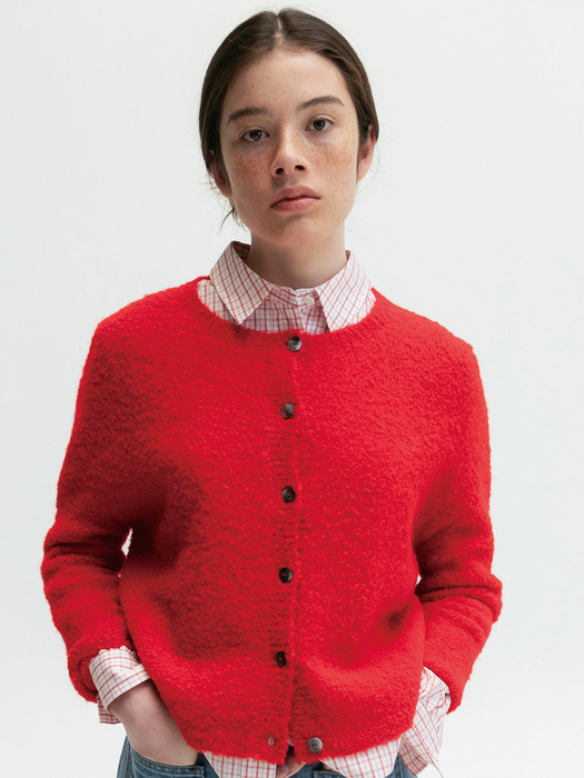 Via Cloud knit cardigan (Red)