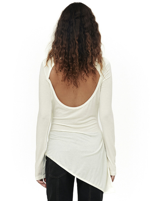 BACK-OPEN WRAP TOP / IVORY
