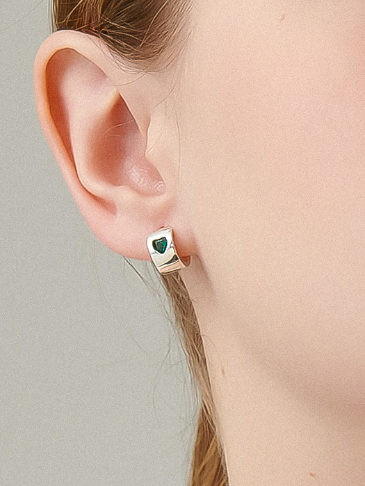 Green Peace Silver Earring Ie370 [Silver]