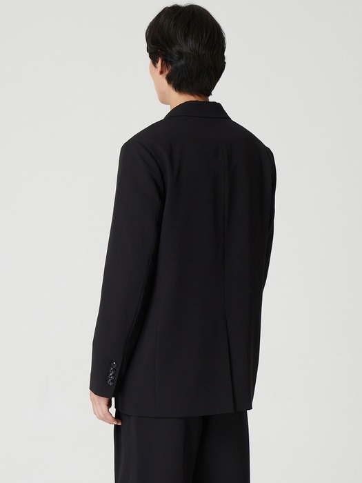 SINGLE BREASTED THREE BUTTON JACKET BLACK
