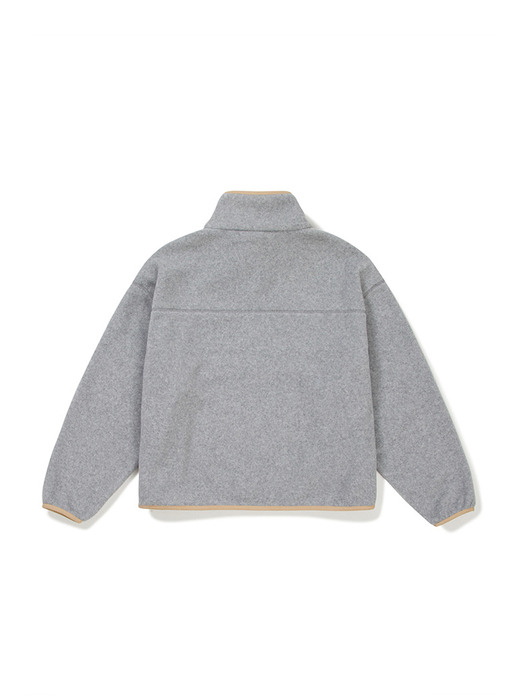 [23FW clove] Sherpa Snap Pullover_Women (Melange Grey)