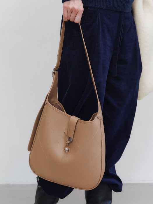 MOIRE SHOULDER BAG_LIGHT BEIGE