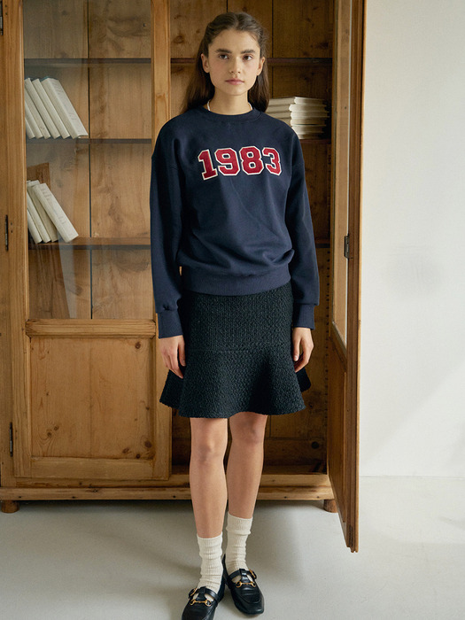 T Velboa Applique Sweatshirt_Navy