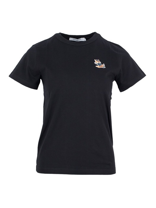 [메종키츠네] 여성 폭스 패치 면 티셔츠 KW00107KJ0008 P199 (BLACK)