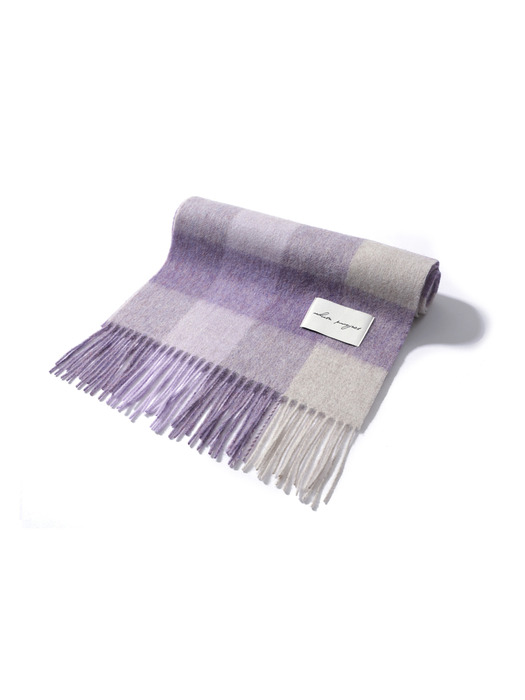 PATTERN VIRGIN WOOL MUFFLER_PURPLE