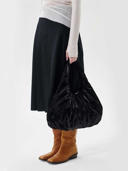 Rustling shoulder bag [Pearl black]