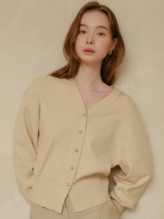 마리 컷아웃 가디건 / MARI CUT-OUT CARDIGAN_3colors