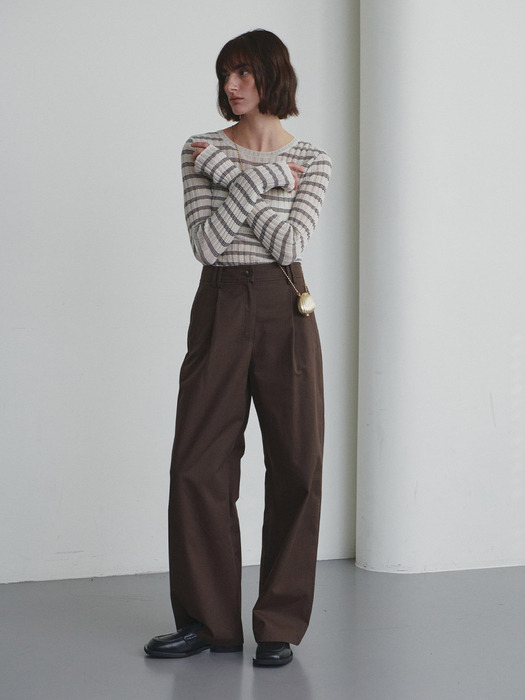 Cotton Wide Tucked Pants SW4SL641-93