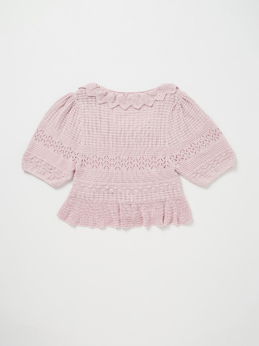 Via Helena frill knit top (Light pink)