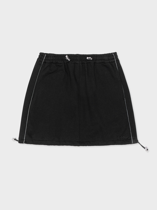 String Sweat Mini Skirt BLACK