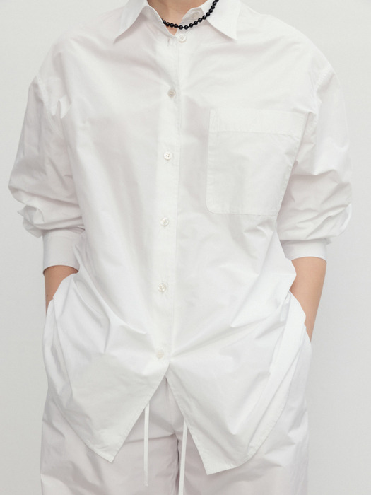 Silky shirt (white / ivory / gray / black)