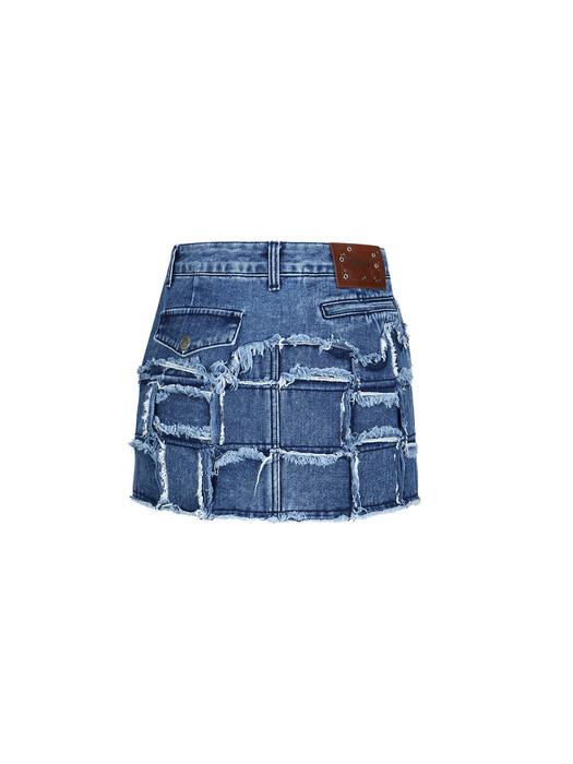 DENIS WEAVING DENIM MINI SKIRT apa729w(BLUE)