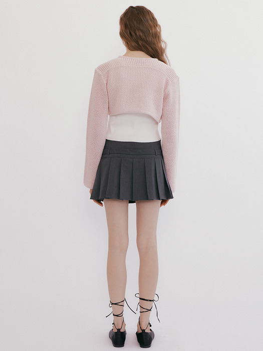 186 punching knit cardigan (pink)