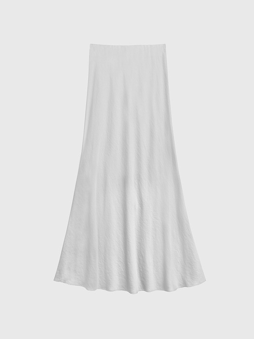 Silky Satin Hidden-banding Draping Long Skirt