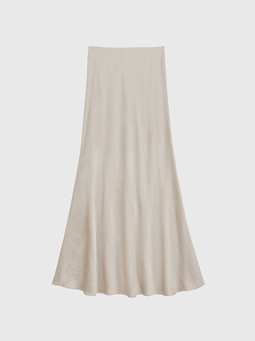 Silky Satin Hidden-banding Draping Long Skirt