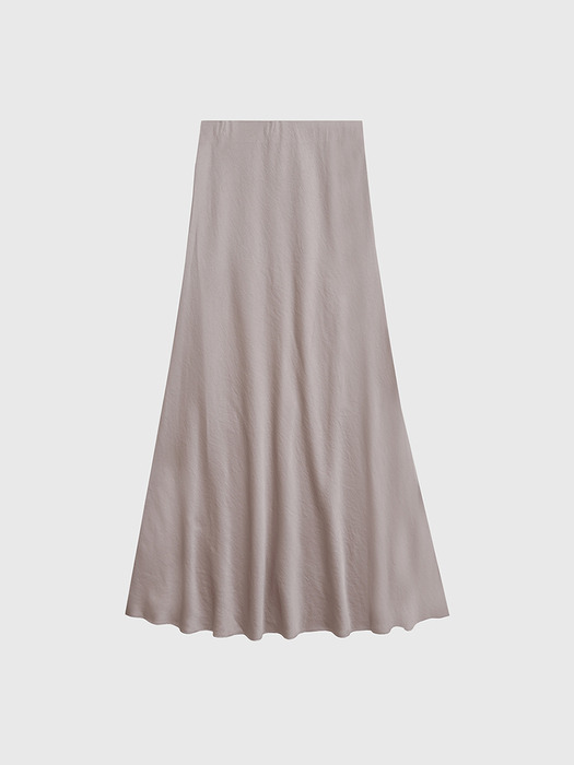 Silky Satin Hidden-banding Draping Long Skirt