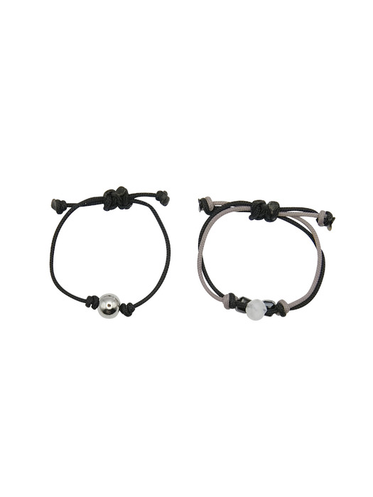 gem string ring set-black