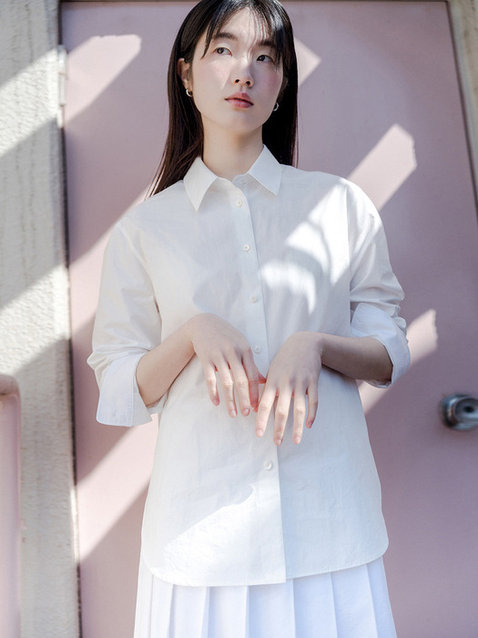 POPLIN COMBI SHIRT_OFF WHITE