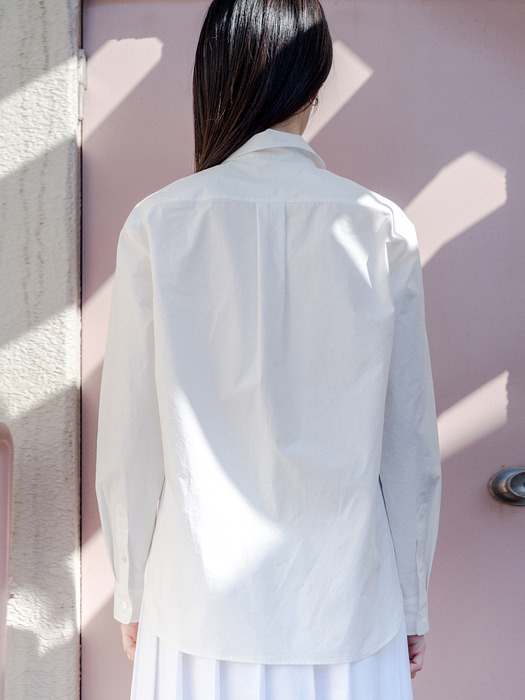 POPLIN COMBI SHIRT_OFF WHITE