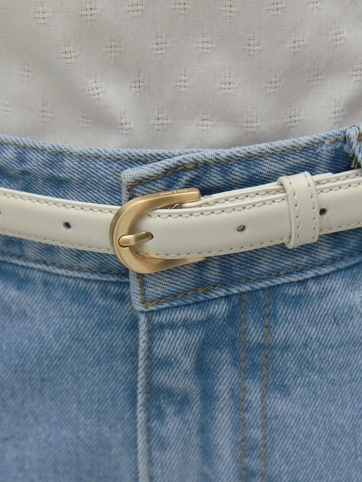 standard leather belt (15mm) - ivory