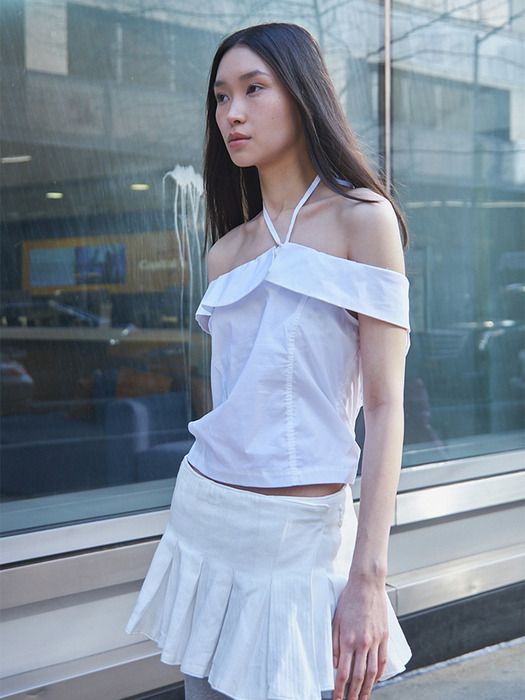 FRILL OFF SHOULDER BLOUSE / WHITE