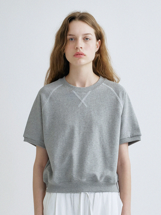 S Stitch Point Sweatshirt_Melange Gray